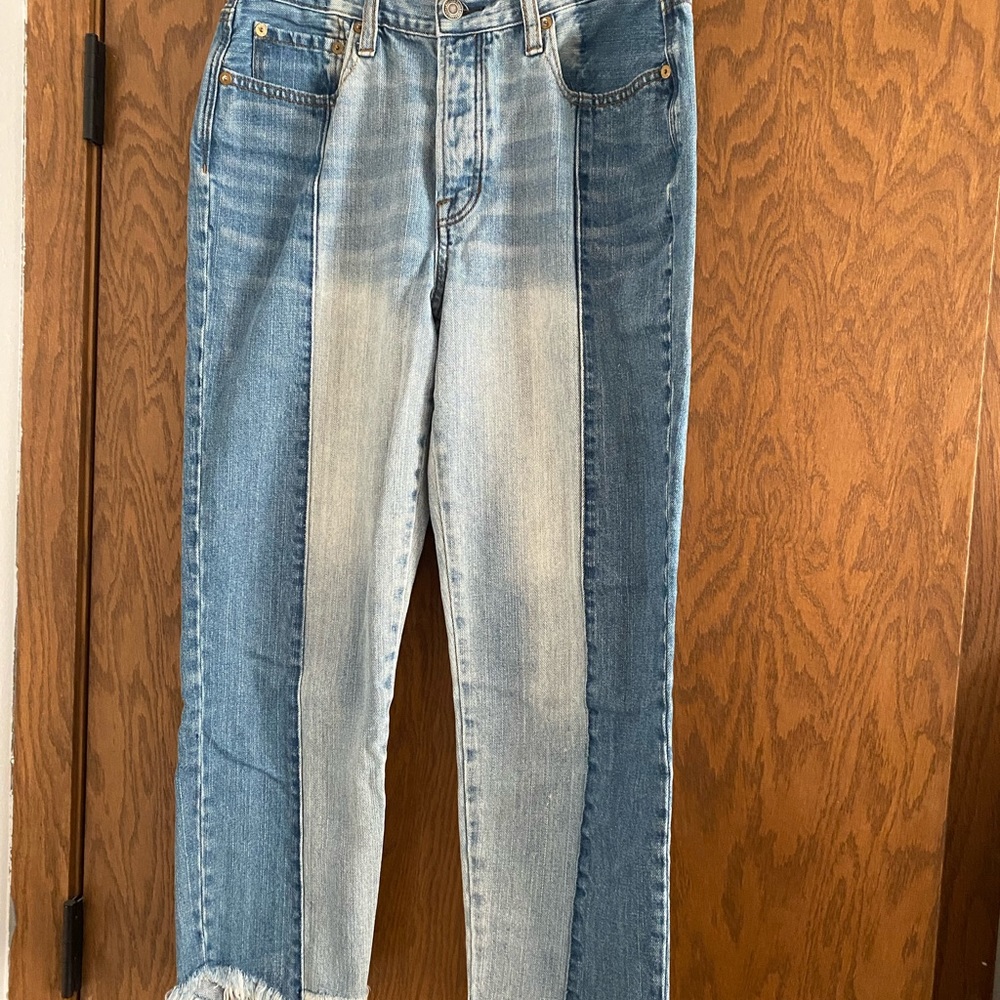 American Eagle Two Tone High Waisted Jeans